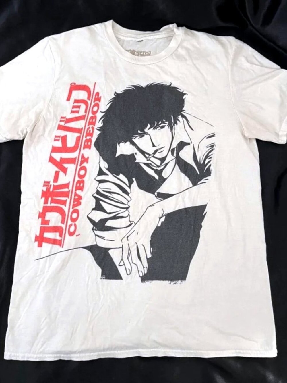 Cowboy Bebop Spike Spiegel Anime Graphic T-Shirt White Funimation Small